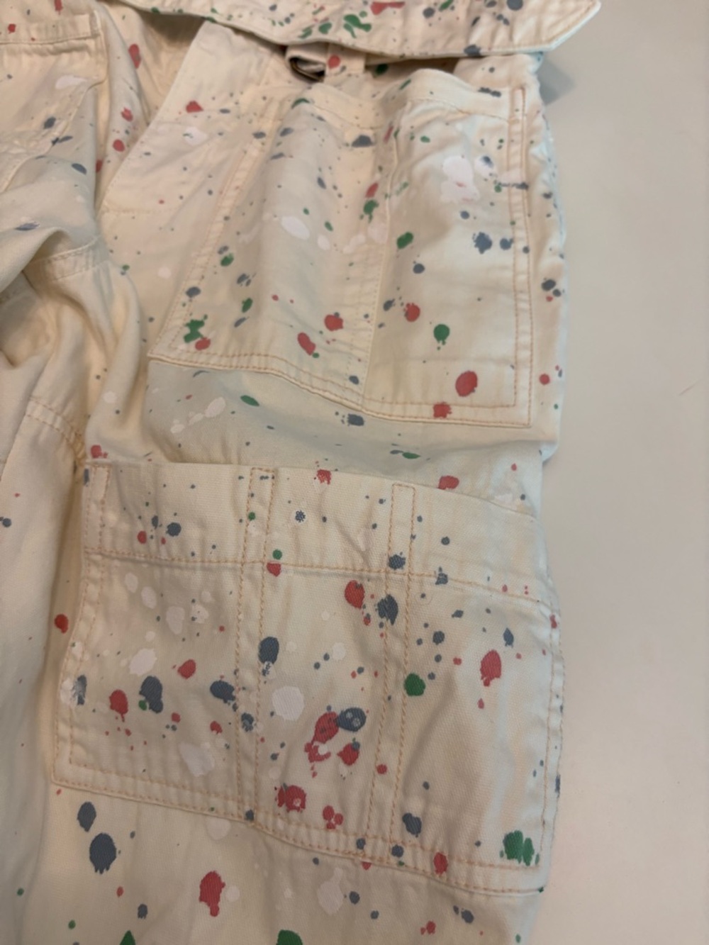 Free People ecru painter pant size 0 very oversized read retail $228 - Picture 5 of 13